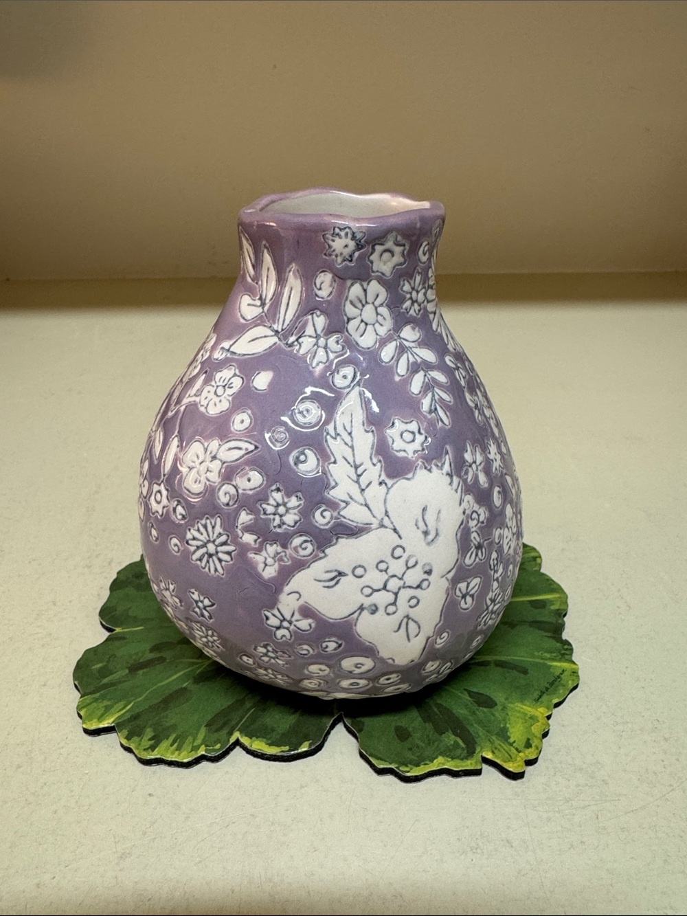 Anthropologie floral ceramic vase